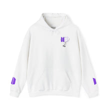 Load image into Gallery viewer, Mr Lee LEEgion BTS Security Guard Illustration Hoodie | Lee Clan Graphic White & Purple Print