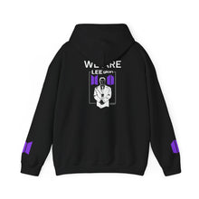 Load image into Gallery viewer, Mr Lee WE ARE LEEgion BTS Hoodie | Graphic White & Purple Print