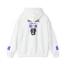 Load image into Gallery viewer, Mr Lee LEEgion BTS Security Guard Illustration Hoodie | Lee Clan Graphic White & Purple Print