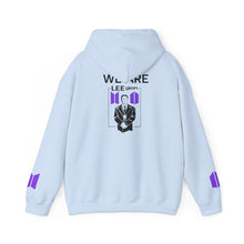 Load image into Gallery viewer, Mr Lee LEEgion BTS Security Guard Illustration Hoodie | Lee Clan Graphic White & Purple Print