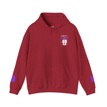 Load image into Gallery viewer, Mr Lee LEEgion BTS Security Guard Illustration Hoodie | Lee Clan Graphic White &amp; Purple Print

