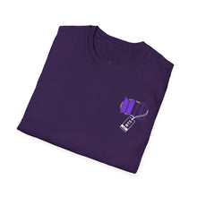 Load image into Gallery viewer, LEEgion BTS MR LEE fan art T-Shirt | Black Print Purple Logos
