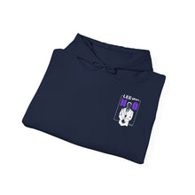 Load image into Gallery viewer, Mr Lee LEEgion BTS Security Guard Illustration Hoodie | Lee Clan Graphic White &amp; Purple Print
