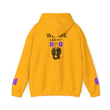 Load image into Gallery viewer, Mr Lee LEEgion BTS Security Guard Illustration Hoodie | Lee Clan Graphic White &amp; Purple Print
