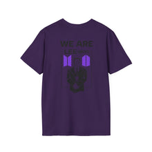 Load image into Gallery viewer, LEEgion BTS MR LEE fan art T-Shirt | Black Print Purple Logos
