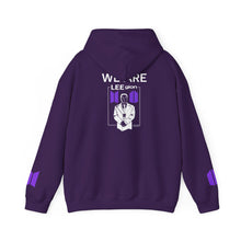 Load image into Gallery viewer, Mr Lee WE ARE LEEgion BTS Hoodie | Graphic White &amp; Purple Print
