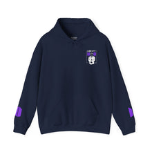 Load image into Gallery viewer, Mr Lee LEEgion BTS Security Guard Illustration Hoodie | Lee Clan Graphic White &amp; Purple Print
