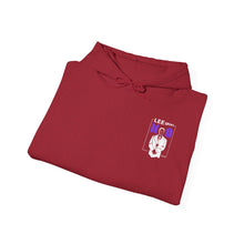 Load image into Gallery viewer, Mr Lee LEEgion BTS Security Guard Illustration Hoodie | Lee Clan Graphic White &amp; Purple Print

