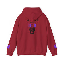 Load image into Gallery viewer, Mr Lee LEEgion BTS Security Guard Illustration Hoodie | Lee Clan Graphic White &amp; Purple Print
