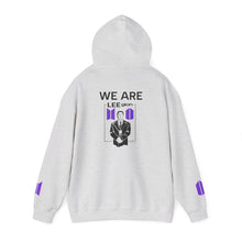 Load image into Gallery viewer, Mr Lee LEEgion BTS Security Guard Illustration Hoodie | Lee Clan Graphic White &amp; Purple Print

