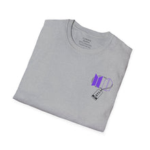 Load image into Gallery viewer, LEEgion BTS MR LEE fan art T-Shirt | Black Print Purple Logos
