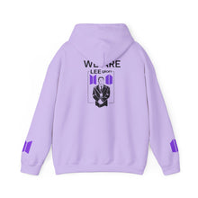Load image into Gallery viewer, Mr Lee LEEgion BTS Security Guard Illustration Hoodie | Lee Clan Graphic White &amp; Purple Print
