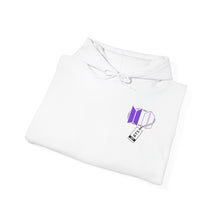 Load image into Gallery viewer, Mr Lee LEEgion BTS Security Guard Illustration Hoodie | Lee Clan Graphic White &amp; Purple Print
