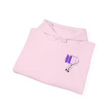 Load image into Gallery viewer, Mr Lee LEEgion BTS Security Guard Illustration Hoodie | Lee Clan Graphic White &amp; Purple Print
