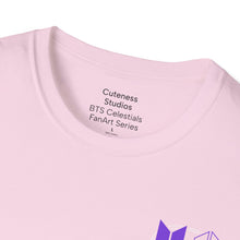 Load image into Gallery viewer, LEEgion BTS MR LEE fan art T-Shirt | Black Print Purple Logos
