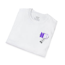 Load image into Gallery viewer, LEEgion BTS MR LEE fan art T-Shirt | Black Print Purple Logos
