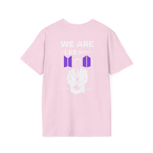 Load image into Gallery viewer, LEEgion BTS MR LEE fan art T-Shirt | Black Print Purple Logos
