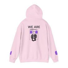 Load image into Gallery viewer, Mr Lee LEEgion BTS Security Guard Illustration Hoodie | Lee Clan Graphic White &amp; Purple Print
