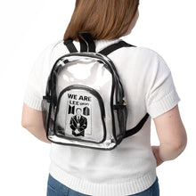 Load image into Gallery viewer, Mr Lee | BTS | Monochrome Striped Clear Stadium Backpack | Transparent School Stadium Bag
