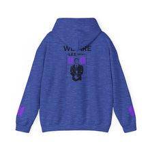 Load image into Gallery viewer, Mr Lee LEEgion BTS Security Guard Illustration Hoodie | Lee Clan Graphic White &amp; Purple Print
