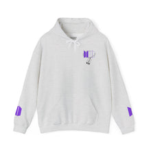 Load image into Gallery viewer, Mr Lee LEEgion BTS Security Guard Illustration Hoodie | Lee Clan Graphic White &amp; Purple Print
