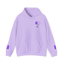 Load image into Gallery viewer, Mr Lee LEEgion BTS Security Guard Illustration Hoodie | Lee Clan Graphic White &amp; Purple Print
